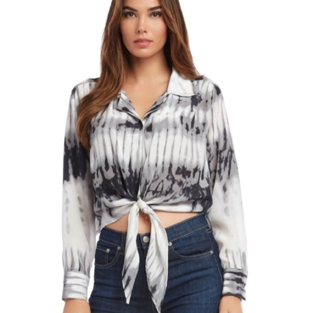Fifteen Twenty Tie Front Tie Dye Blouse